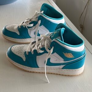 Jordan Kids Teal and White Sneakers